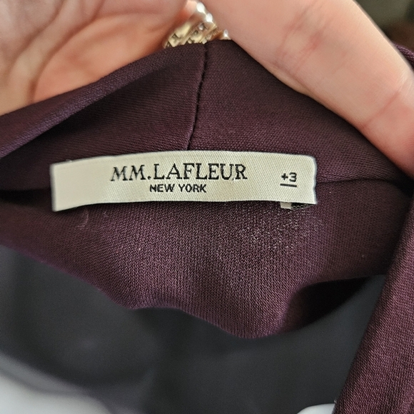 M.M. LaFleur Womens +3 Dark Purple Plum Quarter Sleeve Draped Front Blouse 22 24 - Picture 6 of 7